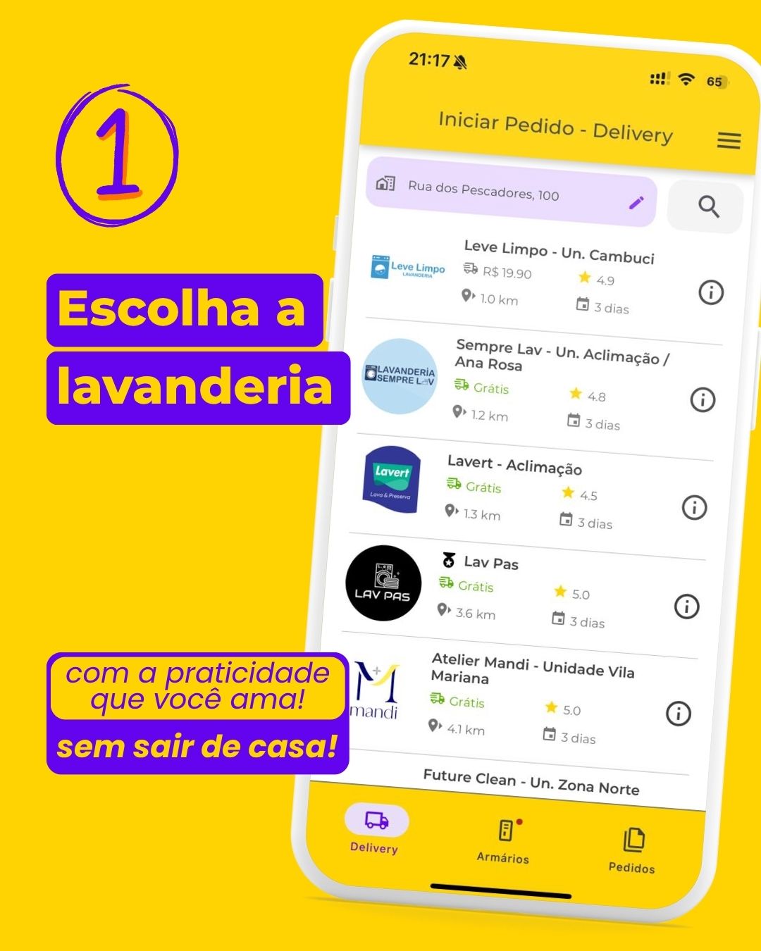 Delivery de lavanderias