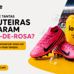 Chuteiras cor-de-rosa em campo com dica da IOUPIE para conservar a cor por mais tempo.