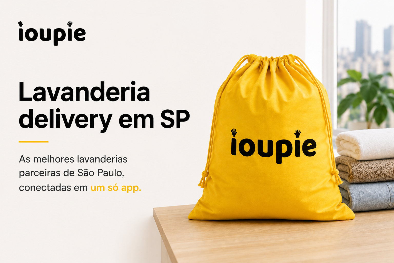 Lavanderia delivery em São Paulo com coleta e entrega realizada por lavanderias parceiras da IOUPIE.